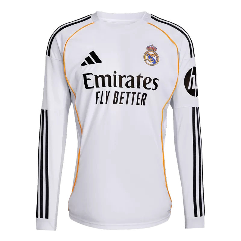 Real Madrid Home Long Sleeve Soccer Jersey 2025/26